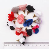 100pcs Mixed Fabric 23mm Flower Tassel Pendants For DIY Crafts