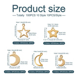 100pcs Mixed Stainless Steel Star Moon Charms Pendant DIY Jewelry Making