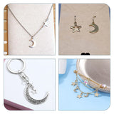 100pcs Mixed Stainless Steel Star Moon Charms Pendant DIY Jewelry Making