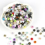 100pcs Mixed Digital Letter Acrylic Beads Round Flat Number Beads