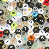 100pcs Mixed Digital Letter Acrylic Beads Round Flat Number Beads