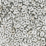 100pcs Mixed Digital Letter Acrylic Beads Round Flat Number Beads