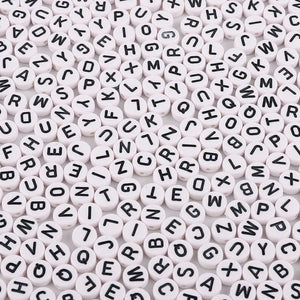 100pcs Mixed Square Alphabet Letter Bead Charms Bracelet Necklace for DIY Craft