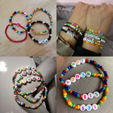 100pcs Mixed Square Alphabet Letter Bead Charms Bracelet Necklace for DIY Craft