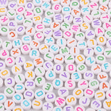 100pcs Mixed Square Alphabet Letter Bead Charms Bracelet Necklace for DIY Craft