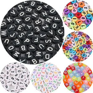 100pcs Mixed Square Alphabet Letter Bead Charms Bracelet Necklace for DIY Craft
