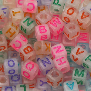 100pcs Mixed Square Letters Spacer Beads Acrylic DIY Jewelry Making