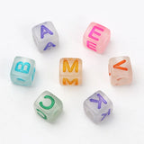 100pcs Mixed Square Letters Spacer Beads Acrylic DIY Jewelry Making