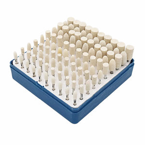 100pcs Wool Felt Grinding Polishing Accessories Set for Dremel-1/8 Inch Shank