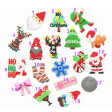 100pcs Luminous Christmas Holiday Shoe Charm OPB098 PVC Snowman Deer Santa