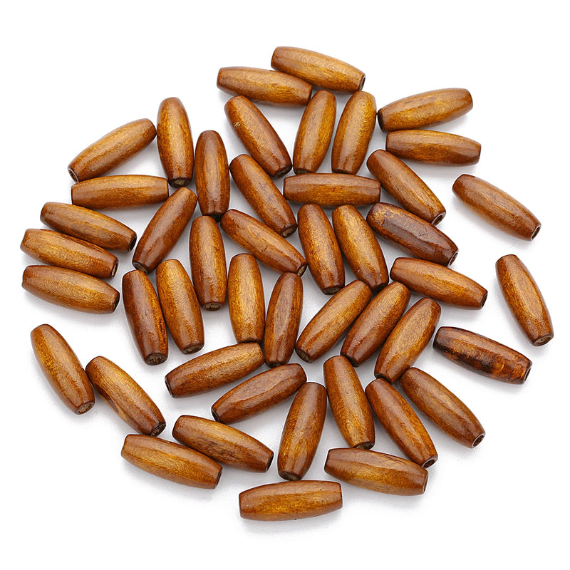 100pcs Natural Olive Shape Wood Beads Coffee Wooden Spacer Beads DIY Jewelry