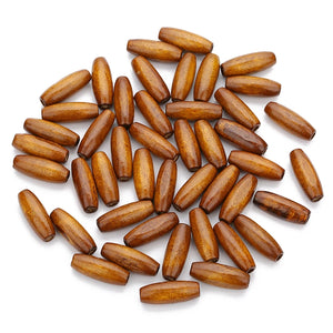 100pcs Natural Olive Shape Wood Beads Coffee Wooden Spacer Beads DIY Jewelry
