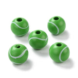 100pcs Natural Wood Beads with Ball Pattern for Jewelry Making