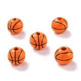 100pcs Natural Wood Beads with Ball Pattern for Jewelry Making