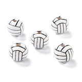 100pcs Natural Wood Beads with Ball Pattern for Jewelry Making