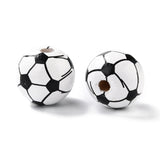 100pcs Natural Wood Beads with Ball Pattern for Jewelry Making