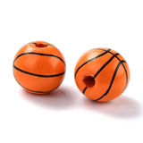 100pcs Natural Wood Beads with Ball Pattern for Jewelry Making