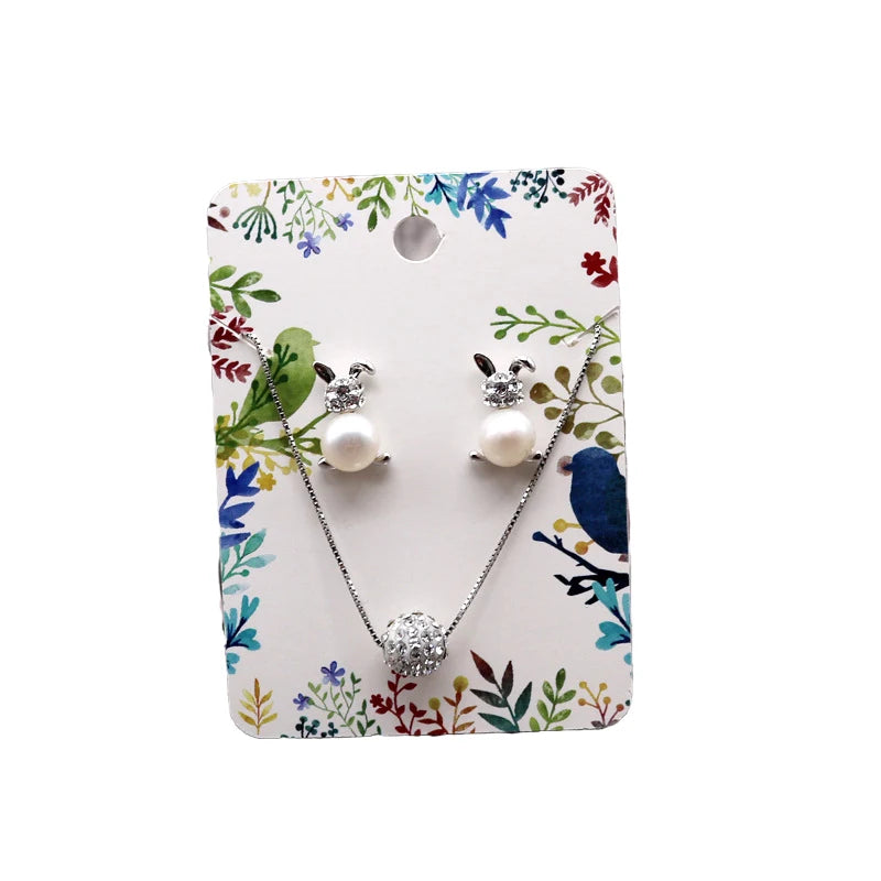 100pcs Feather Marbling Pattern Print Jewelry Packaging Cards 5*7cm