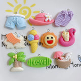 100pcs Ocean Beach Resin Charms for Jewelry Making Diy Earring Necklace Pendant