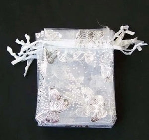 100pcs Butterfly Organza Pouch Wedding Jewelry Gift Bag 7*9 cm