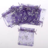 100pcs Butterfly Organza Pouch Wedding Party Gift Bag 7*9cm Violet