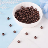 100pcs Pumpkin Iron Spacer Beads 6mm Red Copper Antique