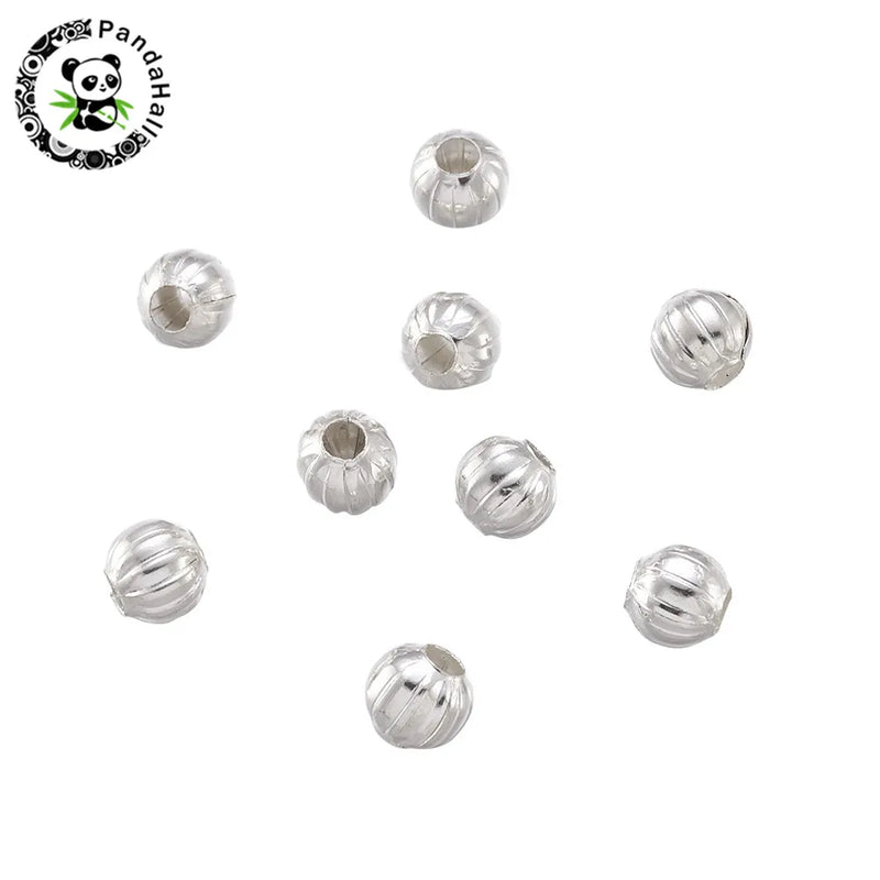 100pcs Pumpkin Iron Spacer Beads 6mm Red Copper Antique
