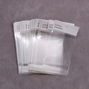 100pc 5*12cm Self Adhesive Clear Plastic Bag for DIY Jewelry Packaging
