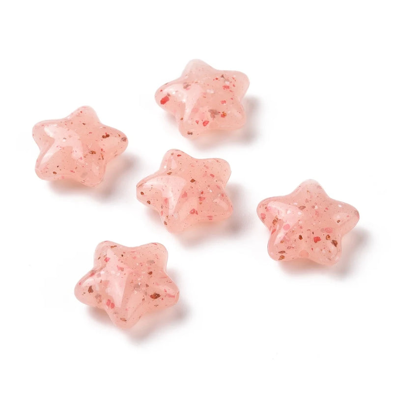 100pcs Opaque Acrylic Star Beads 19x20x8.5mm DIY Bracelet Necklace