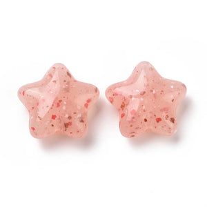 100pcs Opaque Acrylic Star Beads 19x20x8.5mm DIY Bracelet Necklace