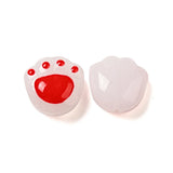 100pcs Opaque Glass Cat Claw Print Beads for jewelry making DIY