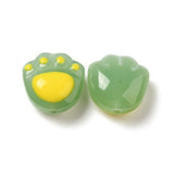 100pcs Opaque Glass Cat Claw Print Beads for jewelry making DIY