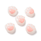 100pcs Opaque Glass Cat Claw Print Beads for jewelry making DIY