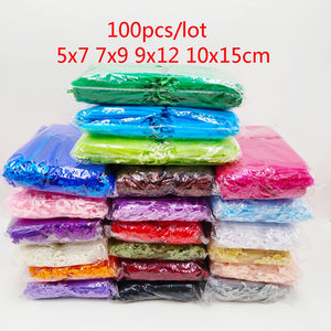 100pcs Organza Bag Jewelry Packaging Wedding Party Gift Bag Pouch