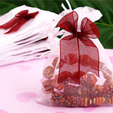 100pcs Organza Bags Bow Drawstring Pouch Jewelry Gift Bags 10x12cm
