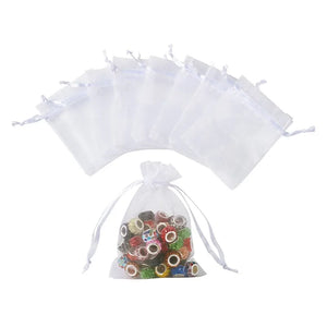 100pcs Organza Bags Drawstring Gift Pouches Wedding Party Decoration 10 colors