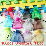 100pcs Organza Gift Bags Small Pouch Drawstring Bag jewelry Packaging Bag