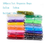 100pcs Organza Gift Bags Small Pouch Drawstring Bag jewelry Packaging Bag
