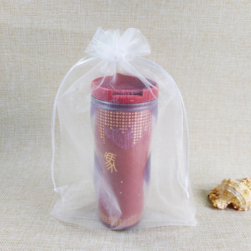 100pcs Organza Pouches 15x20 17x23 20x30cm 25x35 Drawable Organza Bags