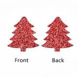 100pcs Christmas Theme PU Leather Pendants with Glitter Sequins
