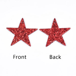 100pcs Christmas Theme PU Leather Pendants with Glitter Sequins