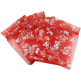 100pcs Butterfly Organza Bags Drawstring Pouch Christmas Wedding Voile Bag
