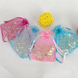 100pcs Butterfly Organza Bags Drawstring Pouch Christmas Wedding Voile Bag