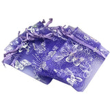 100pcs Butterfly Organza Bags Drawstring Pouch Christmas Wedding Voile Bag