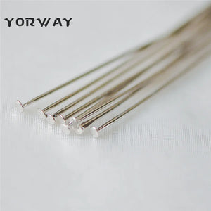 100pcs Gold/ Silver Head Pins 40mm, Plated Brass Headpins, 0.7mm T-Pins