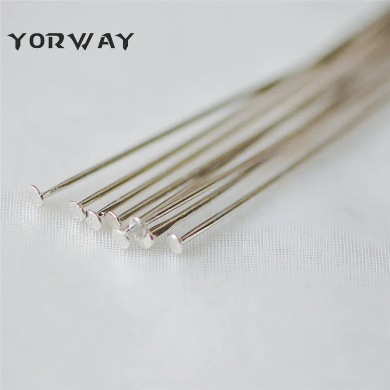 100pcs Gold/ Silver Head Pins 40mm, Plated Brass Headpins, 0.7mm T-Pins