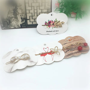 100pcs Paper Hair Band Card DIY Jewelry Hair Clip Bracelet Packing Display Tag