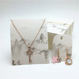 100pcs Vintage Ink Painting Necklace Earring Cards Set