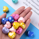 100pcs Pearlized Heart Beads Mix for DIY Jewelry Making