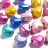 100pcs Pearlized Heart Beads Mix for DIY Jewelry Making